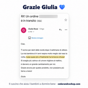 Il cuscino SogniSereni™ aiuta il tuo bambino a dormire più comodo e tranquillo, notte dopo notte — o ti rimborsiamo.